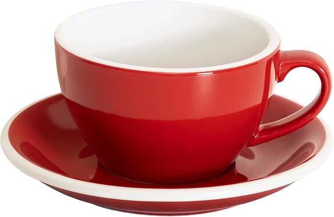 Loveramics Cappuccino Cup with Saucer, 8 oz Ceramic Coffee cup with Round Bottom by LoveramicsUSA