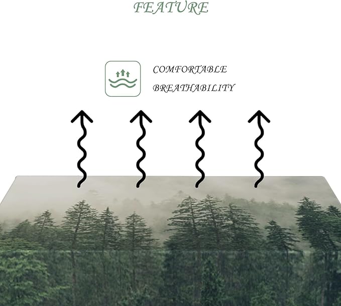 60x102 Inch Nature Scenery Rectangular Tablecloth Foggy Wild Forest Mysterious Secret Realm Table Cloth Waterproof Durable Table Cover for Home Game Room Banquet Picnic Outdoor BBQ Decor