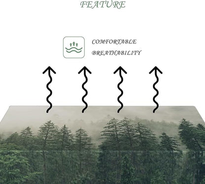 60x84 Inch Nature Scenery Rectangular Tablecloth Foggy Wild Forest Mysterious Secret Realm Table Cloth Waterproof Durable Table Cover for Home Game Room Banquet Picnic Outdoor BBQ Decor