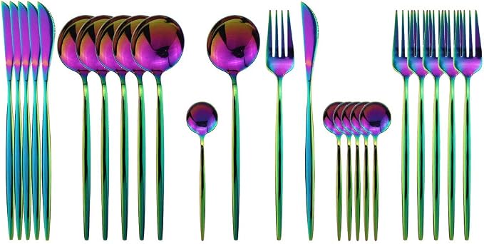 JASHII Flatware Set 24 Piece, Stainless Steel by JASHII