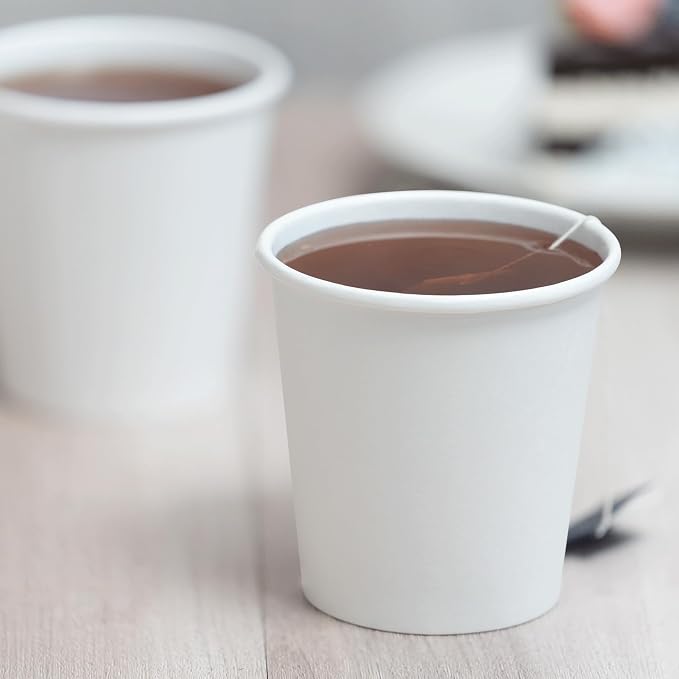 Karat 10 oz Paper Coffee Cup White Disposable Cup - Image 3