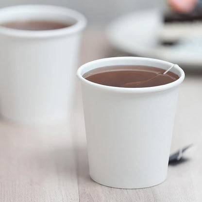 Karat 10 oz Paper Coffee Cup White Disposable Cup - Image 3