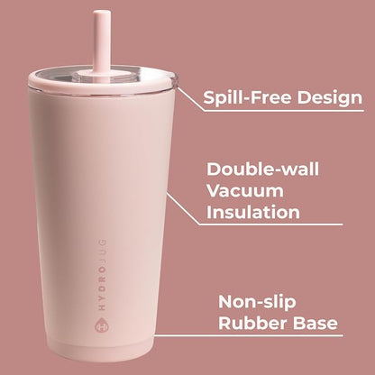 HydroJug Everyday Tumbler 20 oz, Ceramic-Lined Straw Cup, Dusty Rose - Image 3