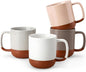 MALACASA Ceramic Coffee Mugs Set of 4, 11oz Coffee Cups, Modern Farmhouse Mugs by MALACASA