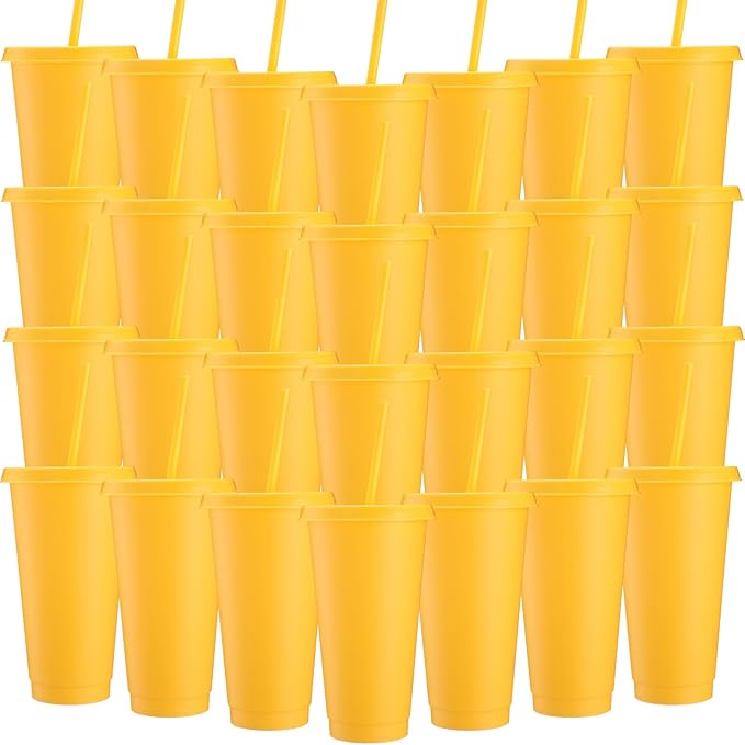 Honeydak 30 Pack Tumbler with Straw and Lid Bulk Cups by Honeydak