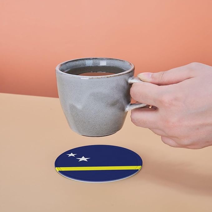6 Pack Curacao Flag Leather Coaster - Image 7