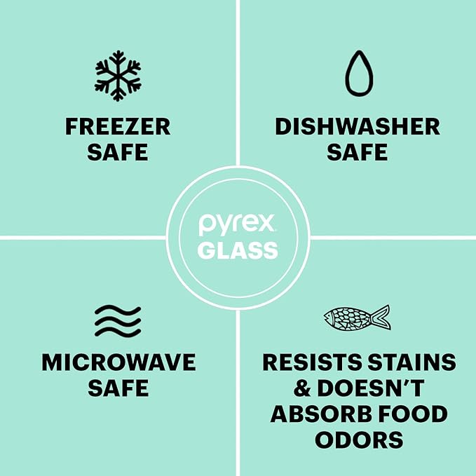 Pyrex Freshlock Mixed Sizes Airtight Glass Food Storage Set | Plastic BPA-free - Image 7