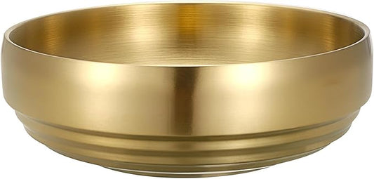 9.1 Inches Stainless Steel Bowl Decorative Key Bowl Golden Serving Bowl for Snack Fruit Dish Round Key Dish for Entryway Table Coffee Table Kitchen Counter