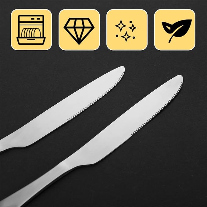 Nuenen 50 Pcs Bulk Dinner Knives 8.5 Inch 4th of July Table Knife Stainless - Image 3