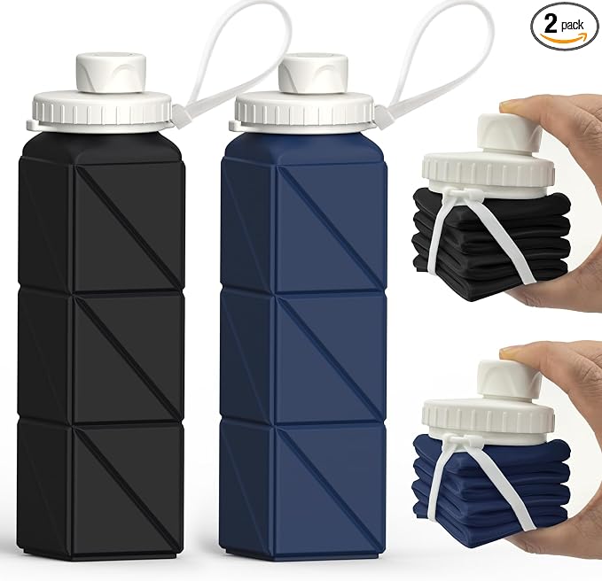 BEAUTAIL Collapsible Water Bottles 21oz/610mL, Silicone Travel Water Bottle | by BEAUTAIL