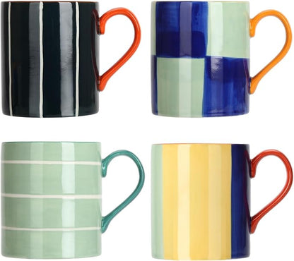 Koja Colorful Hand Painted Ceramic Mugs, 16 oz, Dishwasher Safe | Also by Koja