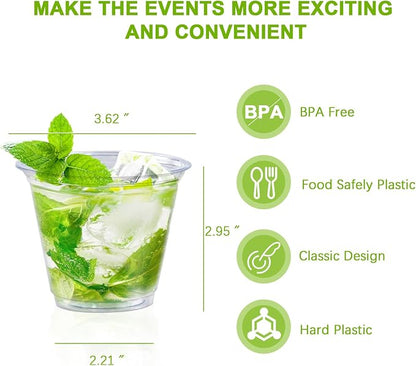 Clawsoff 300 Pack 9 oz Clear Plastic Cups Disposable Plastic Cocktail Cups | - Image 2