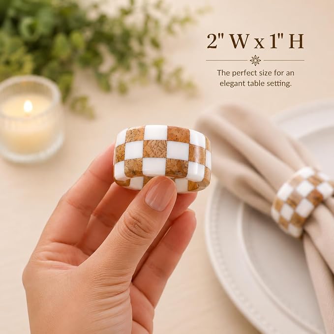 Resin & Wood Napkin Rings, epoxy resin & natural wood, moisture-resistant - Image 4