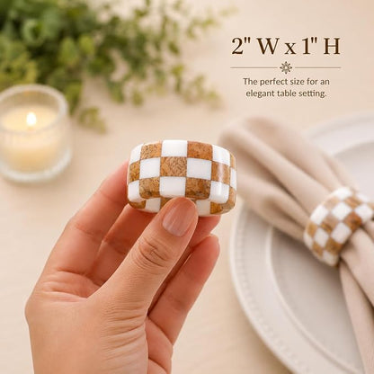 Resin & Wood Napkin Rings, epoxy resin & natural wood, moisture-resistant - Image 4