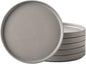 AmorArc Ceramic Plates Set of 6, Matte Glaze 8.0 Inch Dishes Set for Kitchen, Dessert,Salad,Appetizer, Small Dinner Plates, Microwave & Dishwasher Safe, Scratch Resistant, Matte Grey