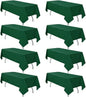 8 Pack Hunter Green Table Cloth 60 x 102 Inch Rectangular Dark Green Tablecloth for 6 Foot Rectangle Tables, Wrinkle Resistant Washable Rectangle Fabric Table Covers for Wedding Party Banquet Buffet