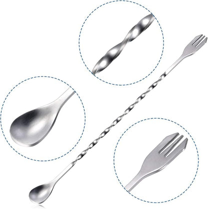 Boao 8 Pcs 10 Inch Long Bar Spoon Cocktail Spoon Stirring Mixing Stainless - Image 3