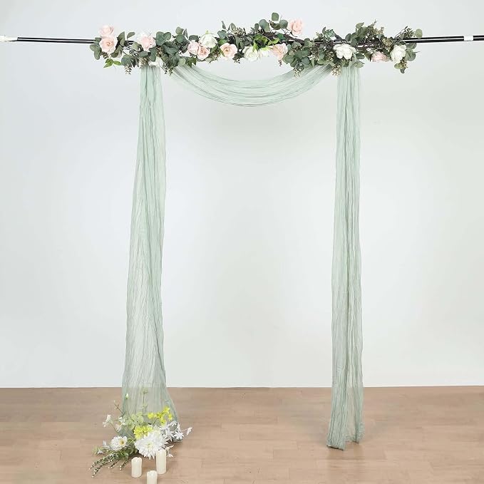 Efavormart 20ft Sage Green Gauze Cheesecloth Wedding Arch Drapery Fabric - Image 8