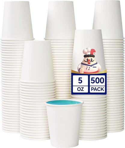 JOLLY CHEF 500 Count 5 oz Paper Cups, Disposable Bathroom Mouthwash White by JOLLYCHEF