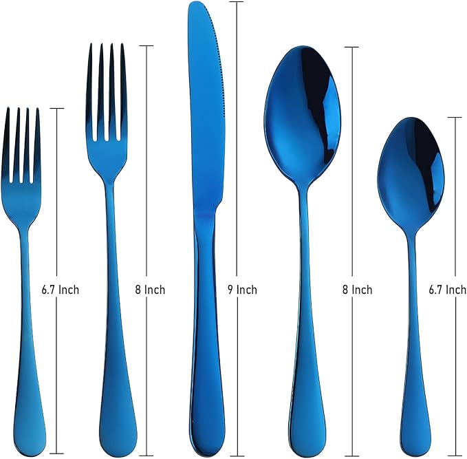 Blue Silverware Set Flatware Cutlery - Image 8