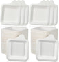 Remerry 300 Pcs Small 4 Inch Paper Plates Bulk Disposable Plates Paper White Square Dessert Cake Party Snack Sugarcane Bagasse Fiber Wedding Birthday Dinner Graduation Pet Feeding (4.41 x 5.24 Inch)