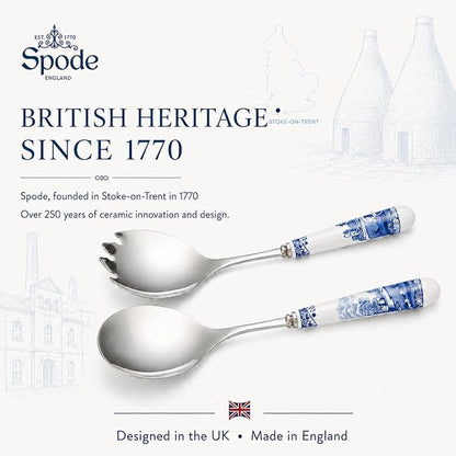 Spode Blue Italian Collection Salad Servers | 2 Piece Spoon and Fork Set | 10 - Image 7