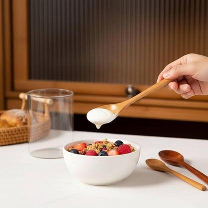 Acacia Wood Spoon Set, Long Wooden Mixing Spoons（4 PCS） | Honey Spoons - Image 3