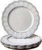 White Antique Charger Plates, 13 Inch Metallic Chargers by Umisriro