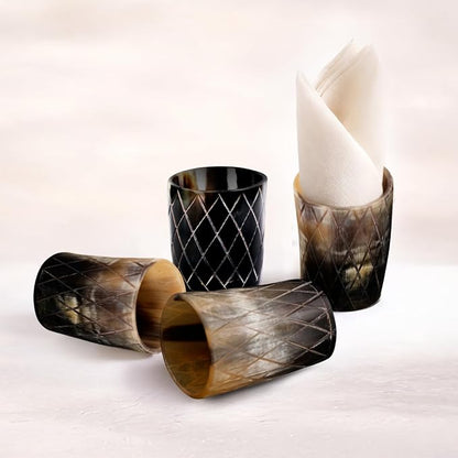 Handicrafts Home Viking Horn Shot Glasses Set of 4, Handmade Natural Ox Horn - Image 4