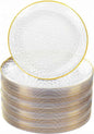 Rubtlamp 60 Pcs Gold Plastic Plates, 10 inch Clear Gold Dinner Plates, Hammer by Rubtlamp
