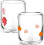Icon Juice Glasses, 14oz Stemless Wine Drinking Juice Glass Cup for Valentine Party Supplies Gift(2 Pcs,Maple Leaf & Pumpkin)