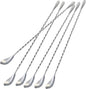 Bar Spoon Cocktail Mixing Stirrers, 12” Long Handle, Long Drink Spoons by Briout