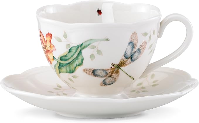 Lenox Butterfly Meadow Dragonfly Cup and Saucer Set by Lenox