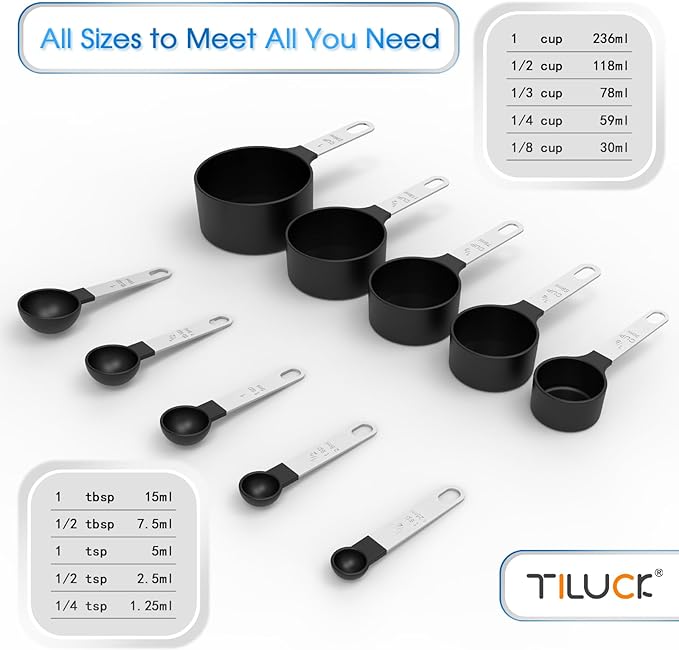 Measuring Cups & Spoons Set, Stackable Cups and Spoons | Nesting Measure Cups - Image 3