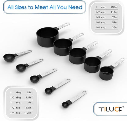 Measuring Cups & Spoons Set, Stackable Cups and Spoons | Nesting Measure Cups - Image 3
