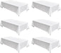 Fitable Faux Linen White Tablecloths for Rectangle Tables - 90 x 132 Inch - 6 Pack Fabric Textured Washable Table Clothes Floor Lenghth Table Covers for Wedding, Party, Banquet, Birthday
