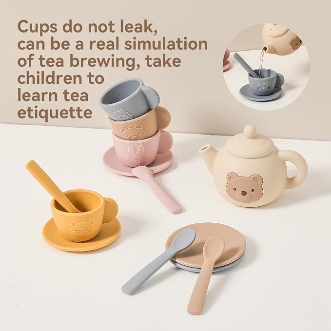 Tea Party Set for Little Girls 1-3 Kids Tea Set - Image 3