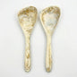 SS CRAFTS INDIA Premium 11" Marbled White & Brown Resin Salad Servers | Set of by SSCraftsIndia