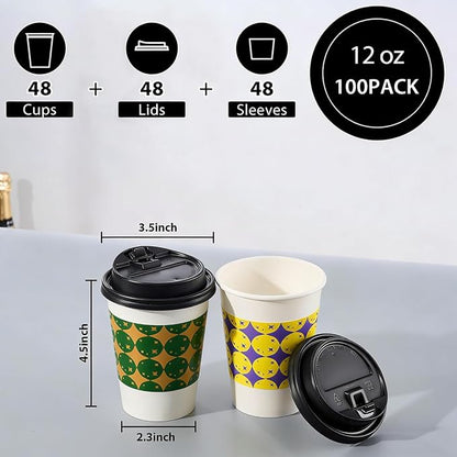 Tamone 48 PACK 12OZ Disposable Coffee Cups - Image 2