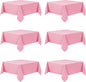 6-Pack Pink Tablecloths for Square Tables, 70 x 70 Inches, Stain-Resistant Polyester Fabric for 3 Foot Tables - Washable Table Covers for Weddings, Banquets, Birthday Parties, Events