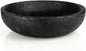 Black Travertine Bowl, 7.8" Luxurious Natural Stone Centerpiece Bowl for Modern Home Decor, Handmade Fruit Bowl, Jewelry Dish, Sophisticated Tabletop Sculpture