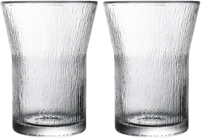Glacier Glass Coffee Mug | 2-Pack 301-400ml | No Sleeve, Heat-Resistant Glass | by Boxonly