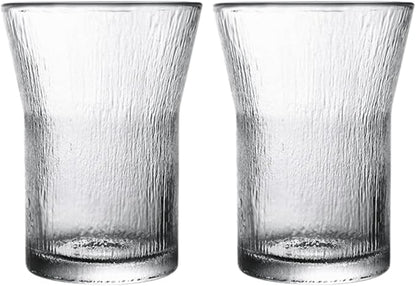 Glacier Glass Coffee Mug | 2-Pack 301-400ml | No Sleeve, Heat-Resistant Glass | by Boxonly