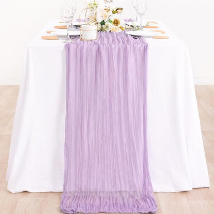 2 Pack Lilac Purple Cheesecloth Table Runner 10ft Boho Table Decor | - Image 6