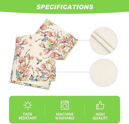 Artoid Mode Flowers Bird Butterfly Spring Table Runner, Seasonal Kitchen Dining - Image 5
