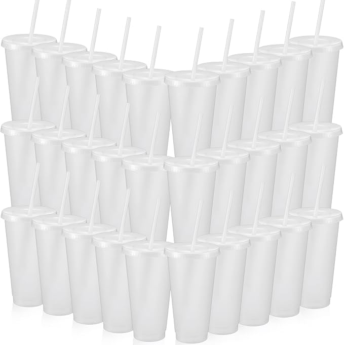 Honeydak 60 Pack Tumbler with Straw and Lid Bulk Cups by Honeydak