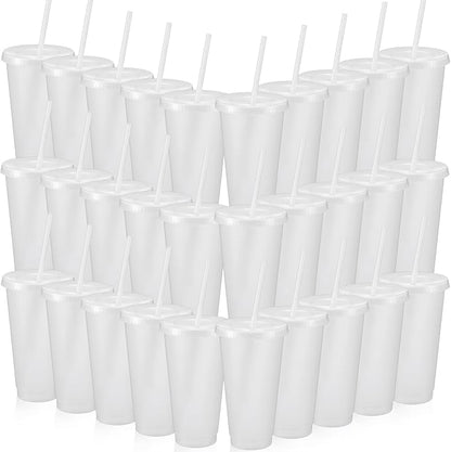 Honeydak 60 Pack Tumbler with Straw and Lid Bulk Cups by Honeydak