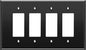 LIDER Reflective Acrylic Decorator Wall Plate, Mirrored Light Switch Plate, Plexiglass Outlet Cover, Acrylic Glass, Oversized 4-Gang 5.25" x 8.88", LWP-34O-ABK, Black