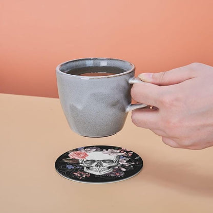 Elegant Skull Rose Flower Coasters - Image 8