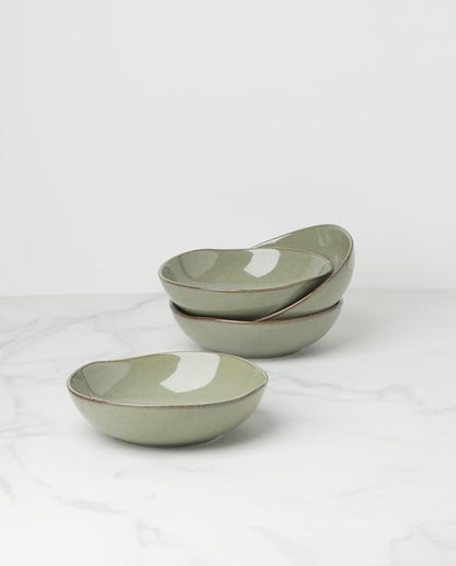 Oneida Organic Shades Sage Green Stoneware Pasta Bowl Set - Image 2